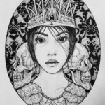 Anka Lavriv, Diaphysis, ink on paper, 10 X 14 inches, $500
