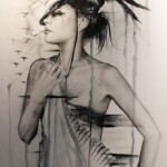 Brian Viveros, WARZONE, ink, charcoal wash on board, 16.5 x 24 inches, 21 x 29 inches custom framed, $2,800