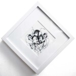 Caitlin McCormack, Broken Eyes, monoprint; ink on Arches, 14 x14 x 1.75 inches framed, $100
