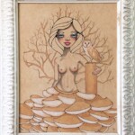 Lea Barozzi, The White Goddess, ink and watercolor on Masonite, 11 x 14 inches, 14 x 17 inches framed, $300