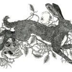 Sineater, Brambles, Rowan and The Hare, ink, 11.4 x 16.1 inches, 16.5 x 19 inches, $650