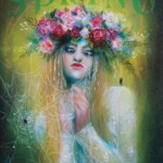 Lara Dann, The Rain Maker (Spring), acrylic on deep set cradled wood panel, 8 x 10 x 2 inches, $350