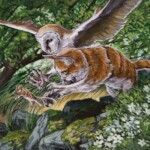 Erich J. Moffitt, Spring Pursuit, acrylic on panel, 8 x 10 inches, 14.75 x 12.75 inches framed, $400