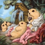 Henry Schreiber, Summer, oil on wood, 5 x 7 inches, $375 ($1500 for set)