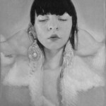 Kate Zambrano, Fall, charcoal and pastel on grey toned paper, 9 x 12 inches (artwork size), $400