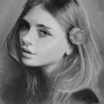 Kate Zambrano, Spring, charcoal and pastel on grey toned paper, 9 x 12 inches (artwork size), $400