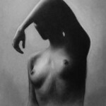 Kate Zambrano, Summer, charcoal and pastel on grey toned paper, 9 x 12 inches (artwork size), $400