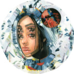 Alex Garant, Under the Blood Moon, oil on canvas, 15 x 15 inches, $1,125