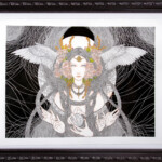 Andi Soto, Tristesse de La Lune, ink, graphite and colour pencils on watercolor paper, 12 x 16 inches, 14 x 18 inches framed, $1,000
