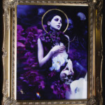 Cassie Meder, Perpetua, Self portrait on metal print, hand embellished with 18k gold leaf, one of a kind, 10 x 13 inches, 13 x 16 inches framed $500