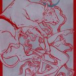 J.A.W. Cooper, Dancing in the Moonlight, acrylic and silver leaf on cradled wooden panel, 8 x 10 x 2 inches, $925