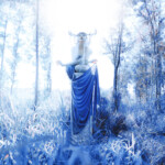 Kindra Nikole, Hyperion, mixed media (resin, acrylic embellishments, mounted to wood panel, photograph), 12 x 12, $400
