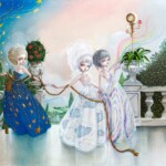Kukula, The Three Graces, oil on panel, 27 x 20 inches, 32 x 39 inches framed, Please inquire: info@havenartgallery.com, SOLD