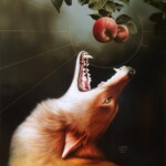 Josie Morway, As You Sew, oil and enamel on panel, 28 x 36 inches, $4,200