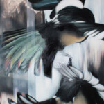 Josie Morway, Untame vs. the Domesticati, oil and enamel on panel, 36 x 78 inches, $6,000