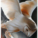 Josie Morway, We Weave, oil and enamel on panel, 36 x 78 inches, $6,000