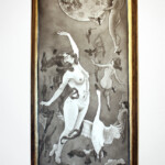 Robert Kraiza, Fortnight Rising, ink and watercolor on paper, 6 x 14 inches, $450