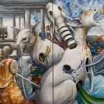 Hannah Yata, Sirens, oil on canvas, 36 x 24 inches
