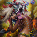 Hannah Yata, Unrepentant Susanna, oil on canvas, 24 x 30 x 1.5 inches