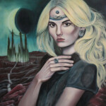 Joseph Weinreb, Lunar Guardian, oil on panel, 16 x 20 inches, $950