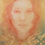 Locked, resin, pencil, gold leaf and acrylic over panel, 5 x 7 x 3 1/2, $500