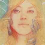 Foundation, resin, pencil, gold leaf and acrylic over panel, 5 1/4 x 7 1/4 x 3, $500