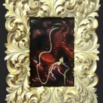 “Divine Strand”, (framed) oil and goldleaf on board, 4 x 6 inches, 9 x 7 inches framed, Please inquire on pricing: info@havenartgallery.com