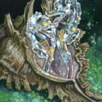 Erich J. Moffitt, "Hiding Place”, acrylic on panel, 5 x 7 inches, 9 x 11 inches framed, $350