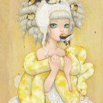 Camilla d’Errico, "Ferme la Bouche" oil on wood, 24 x 36 inches, 23 x 33 inches framed, $8000