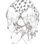 Camilla d’Errico, “Halo”, graphite, colored pencil, pen & ink, 5 x 7 inches, 8.5 x 10.25 inches framed, $250