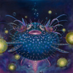 Hannah Yata, "Mimicry" oil on panel 12 x 12 inches, 14 x 14 inches framed