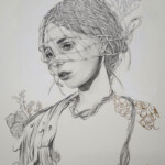 Helice Wen, "Blue Sight”, graphite and acrylic on paper, 12 x 16 inches, 15 x 19 inches framed, $950