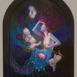 Jel Ena, "Virgin of the Sea”, acrylic and oil on wood panel, 11.75 x 15.75 inches, $1500