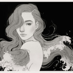 Sarah Joncas, "Wavelength", graphite and ink on paper, 11 x 12 inches, 16 x 17 inches framed, $400