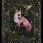 Jennybird Alcantara, “A Delicious Reprisal”, oil on wood, antique frame, 9 x 12, 13.5 x 16.75 inches framed, $6700.