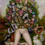 “The Mercurial Humors of the Fairer Sex”, oil on wood, 36 x48 inches, 43 x55 inches framed, $40,000 (SOLD)