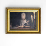 Nicolas Bruno, “Maligno”, archival photographic print with iron gall wash, thread, wax and ink, Stamped and signed, 6 3/4 x 8 1/2 inches (framed), $350