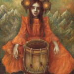 Nom Kinnear King, "The Tumbling drummer”, oil, 5 x 7 inches, $340.