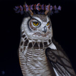 Kane Kokaris, "Brood ll", acrylic on wood panel, 6 x 6 inches, $225