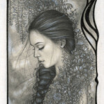 Amy Minchew, “Sweet Solace”, graphite, ink and chalk on Stillman & Birn Zeta Series paper, 4.5 x 6.5 inches, 6 x 8 inches framed, $150