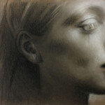 Kate Zambrano, “Knave”, mixed media drawing, 4 x 6 inches, $175