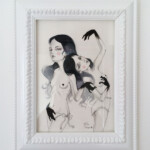 Julie Filipenko, "Soul Touchers", mixed media on paper, 14 x12 inches framed , $800