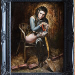 Che Leviathan, “Evidence", oil on panel, 12 x 16 inches, $1,750 | Musical Inspiration: Evidence, by Marilyn Manson