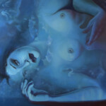 Rachael Bridge, "Dissolved Girl", oil on panel, 28 x 22 inches, 31 x 25 inches framed, $2,500 | Musical Inspiration: "Dissolved Girl" by Massive Attack.
