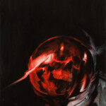 Shane Pierce, “I against I”, oil on board, 8 x 10 inches, $600 | Musical Inspiration: “I Against I” by Bad Brains