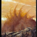 Matt Mrowka, "Terra Vermis", oil on cradled gesso board, 16 x 20 inches, $1,000 | Musical Inspiration: Inspired by "scalopendra" by Michelle Mrowka, and created to: 'The Corruption' by: JESPER KYD, "Darksiders 2 soundtrack", 2016