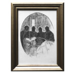 "Agonia", Ink on paper (Archival Micron Pen), 5 x 7 inches, 7 x 8 3/4 in framed, Please inquire
