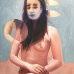 Alex Garant, “La Jaconde Experiment”, oil on canvas board, 20 x 16 inches, $1,200 (Historical Reference: Leonardo da Vinci, “Mona Lisa”)