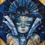 Angie Mason, “Empress of Clarity”, acrylic on canvas, 20 x 16 inches, $2,000 (Historical Reference: Art Deco Movement)