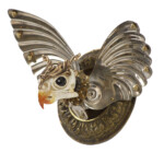 Jessica Joslin, “Bellona”, antique hardware and findings, brass, bone, silver, glove leather, glass eyes, 3 x 5 x 2.25 in, $2,200 (Historical Reference: a tiny detail from Hieronymus Bosch’s “Garden of Earthly Delights”.)